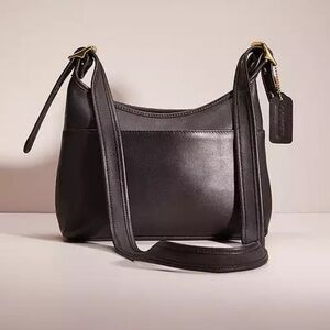 Coach Black Leather Crossbody Bag with Gold Hardware